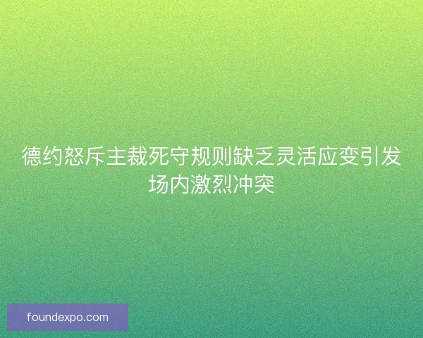 德约怒斥主裁死守规则缺乏灵活应变引发场内激烈冲突