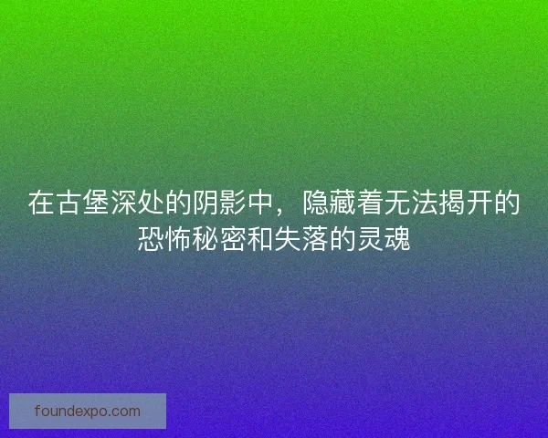 在古堡深处的阴影中，隐藏着无法揭开的恐怖秘密和失落的灵魂