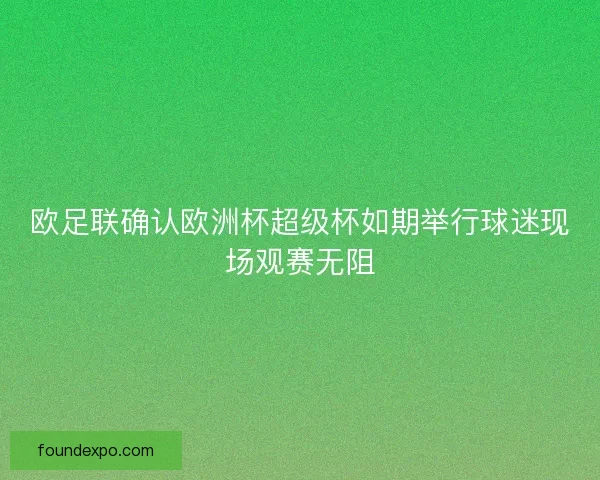 欧足联确认欧洲杯超级杯如期举行球迷现场观赛无阻